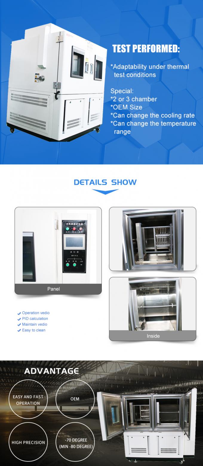 Three-Box Type Thermal Shock Test Chamber Price For Automation Components 0