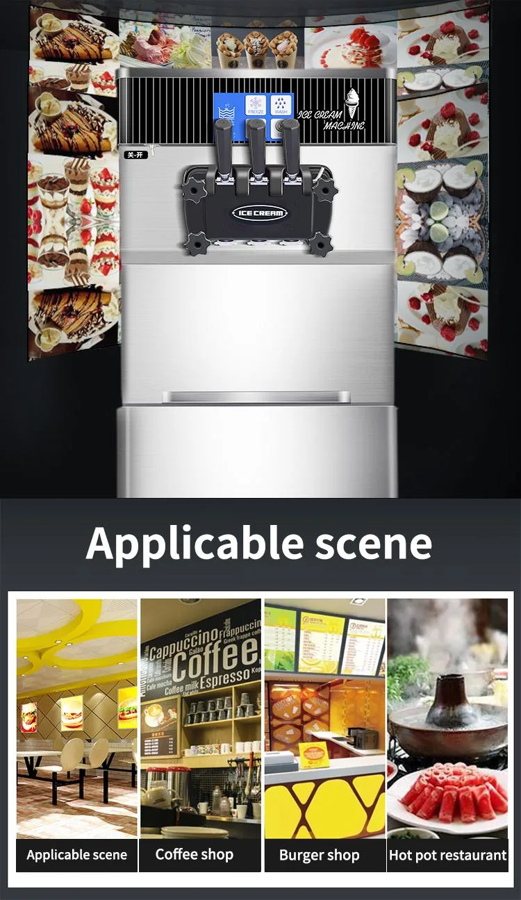 Grande macchina molle Bt-F648 del gelato di acciaio inossidabile del touch screen di capacità