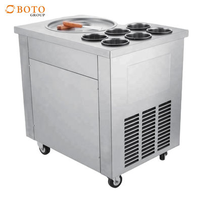 Macchina di frittura commerciale congelata del gelato con 2 pentole piane ed acciaio inossidabile importato Fried Ice Cream Roll del compressore